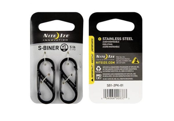 Nite Ize S-Biners #1 SET OF 2 Black